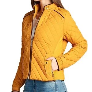 Active USA Quilted padded mustard puffer jacket